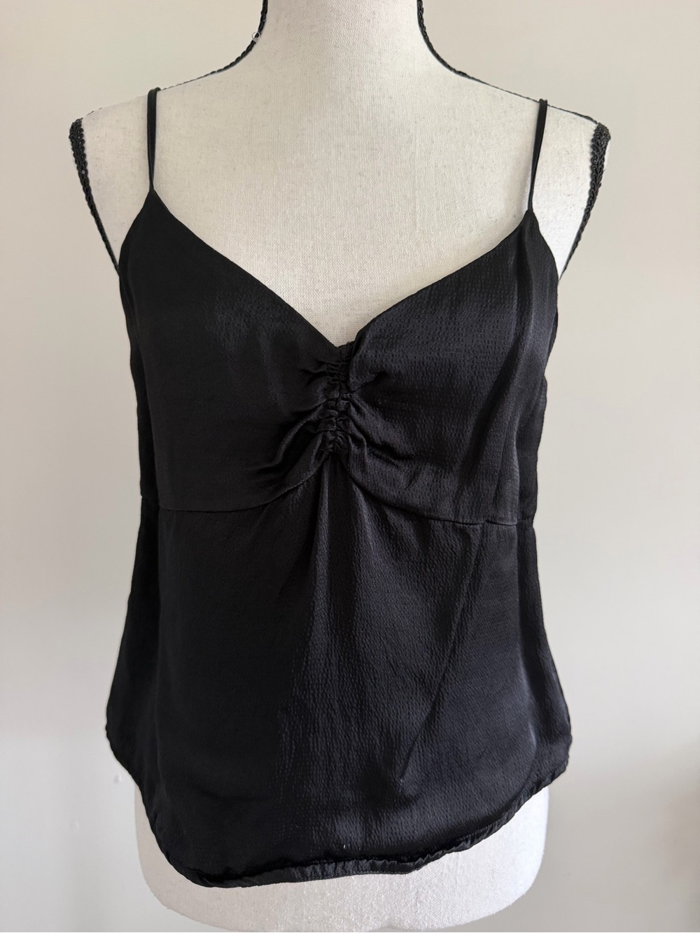 Mango Black V-Neck Spaghetti Strap Camisole